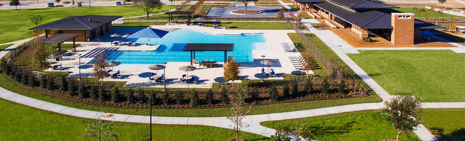 Birdseye view of Elyson pool in Elyson Katy, TX