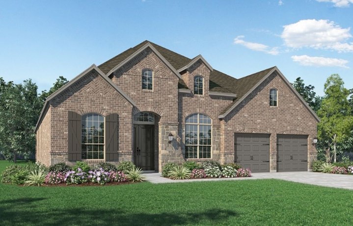 New Home Plan 216 by Highland Homes - Elevation A - Elyson Community, Katy Texas.