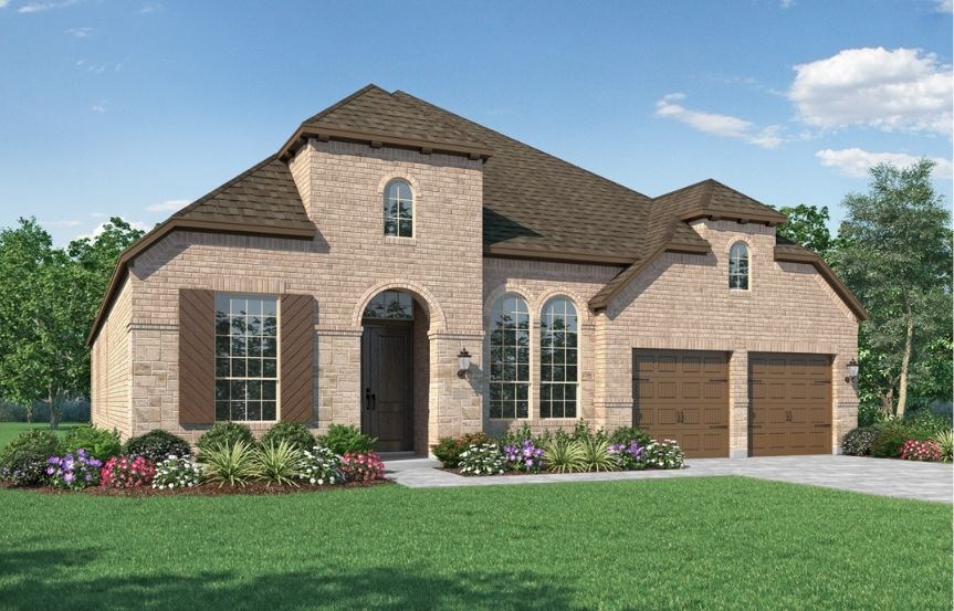 New Home Plan 216 by Highland Homes - Elevation B - Elyson Community, Katy Texas.