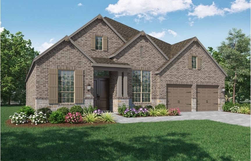 New Home Plan 216 by Highland Homes - Elevation C - Elyson Community, Katy Texas.