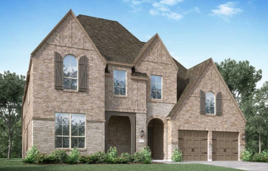Highland Homes New Home Plan 224 Elevation D in Elyson Katy, TX
