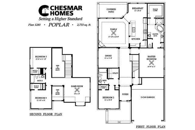 Poplar Floor Plan by Chesmar Homes | Elyson community Katy, TX