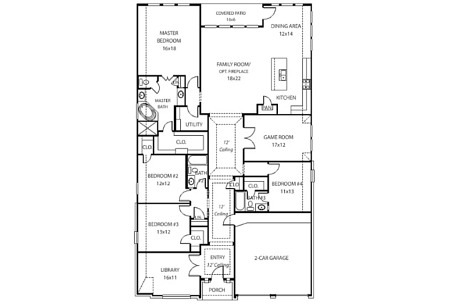 Perry Homes Floor Plan for Plan 2738
