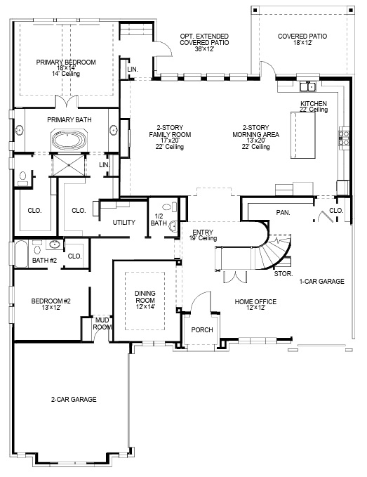 Perry 70 Plan 4336W, 1St Floor