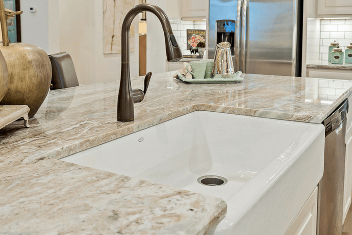 Farmhouse sink in model home