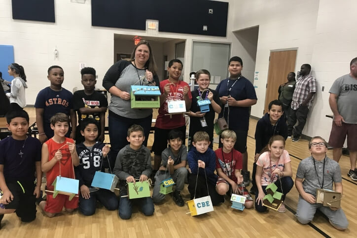 Students and teachers at Bethke Elementary School