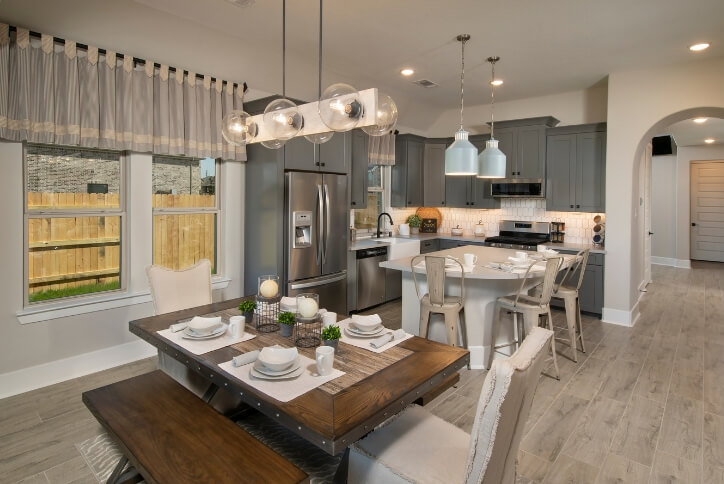Westin Homes Haven plan kitchen and dining