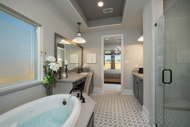 Westin model home master bath in Elyson community Katy, TX