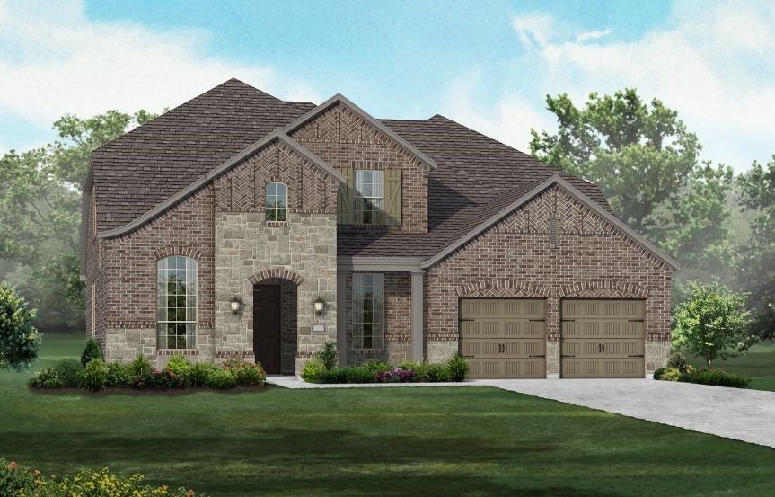 New Home Plan 210 by Highland Homes - Elevation A - Elyson Community, Katy Texas.