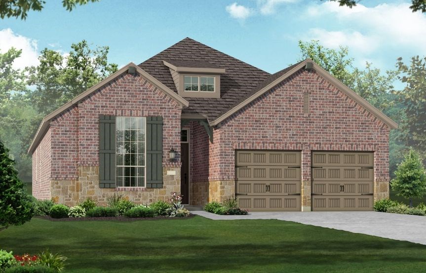 New Home Plan 550 by Highland Homes - Elevation C - Elyson Community, Katy Texas.