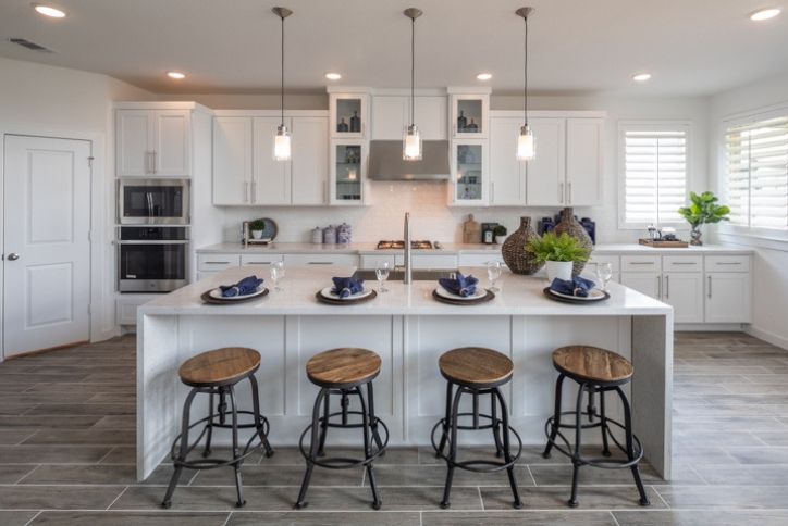 Highland Homes model home kitchen in Elyson community Katy, TX