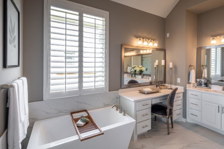 Highland Homes model home master bath in Elyson community Katy, TX