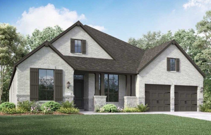 Highland Homes New Home Plan 213 Elevation C in Elyson Katy, TX