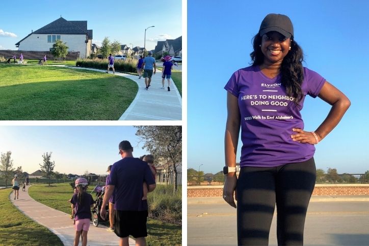 Collage of residents participating in Alzheimer's walk.