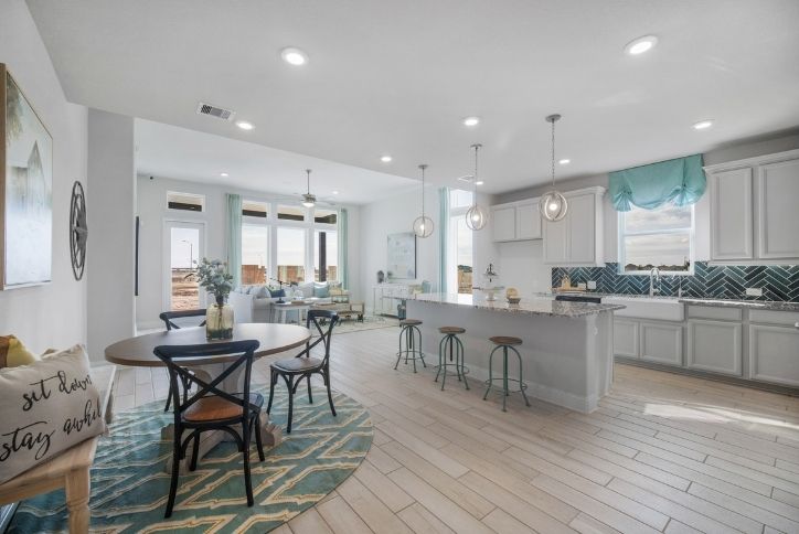 Open, airy kitchen of the Grand Rouge model by Beazer Homes.