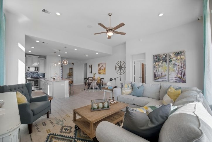 Open living area in Grand Rouge model by Beazer Homes.