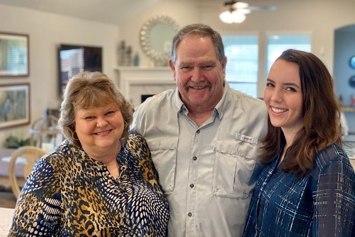 LaFont family inside new home in the master-planned community of Elyson