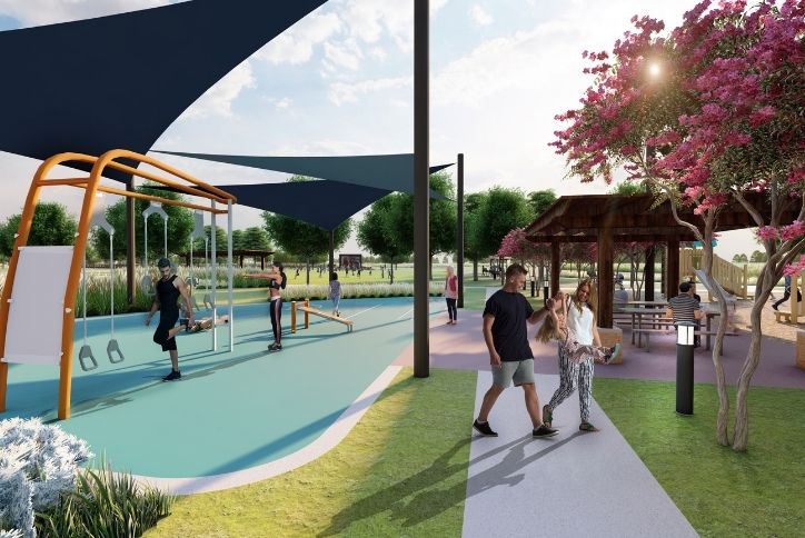 Rendering of Elyson Commons outdoor training park