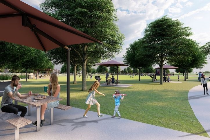 Rendering of Elyson Commons picnic grove