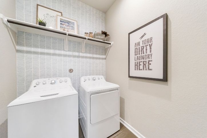 Chesmar Medina model home laundry area in Elyson