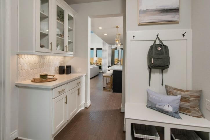 Perry Homes model home mudroom