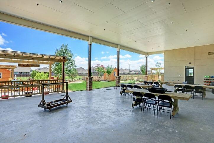 Patio space at Magnolia Prep Academy in Elyson