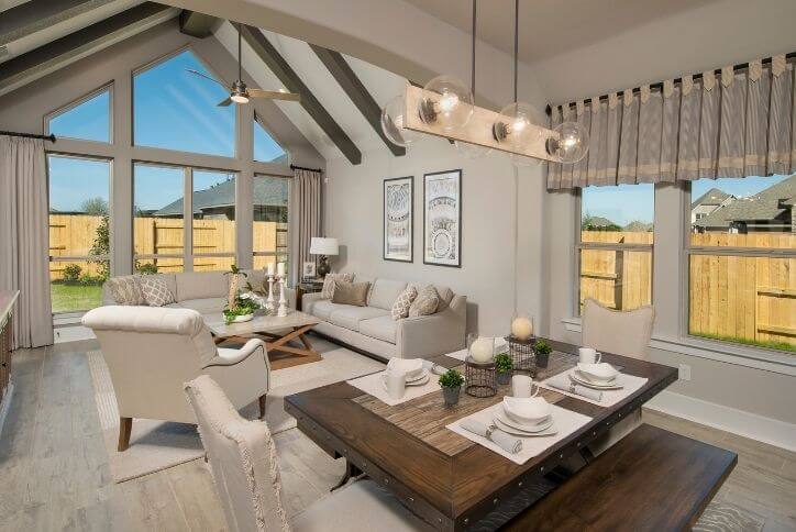 Westin Homes Haven plan living and dining rooms