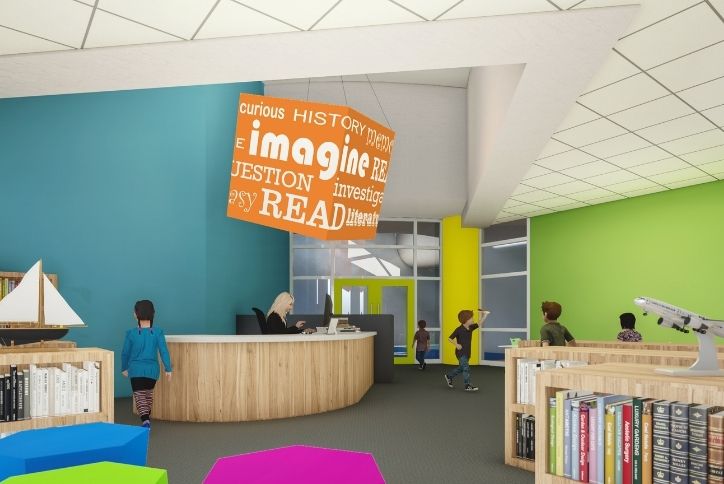 Library in Harmony Public School in Elyson Community