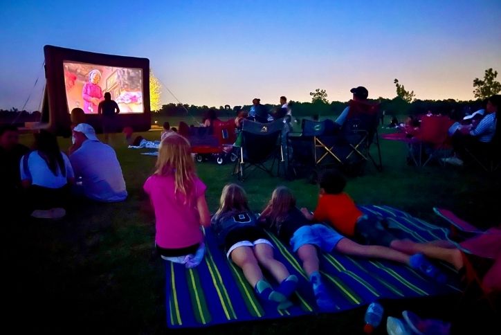 Elyson Commons Movie Night for Residents in Elyson Katy, Texas