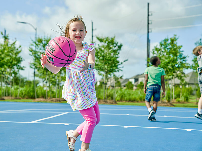 Elyson community sport court and field in Katy, Texas