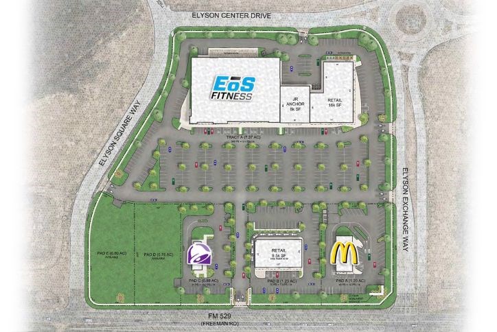 Rendering of Square at Elyson commercial development