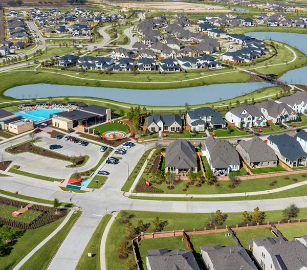 Model homes in Elyson community located in Katy, Texas