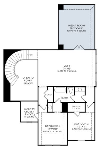 Toll Brothers 60 Hardy, 2Nd Floor FP With Add'l Media Room