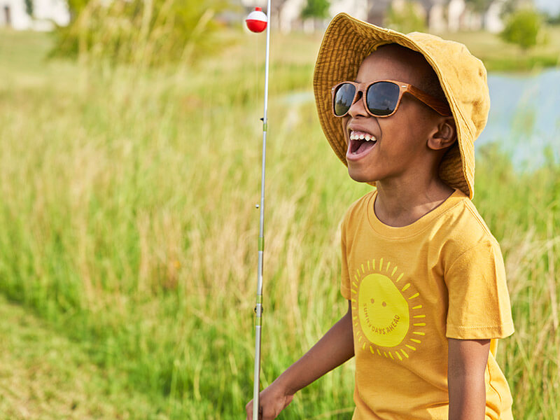 Fishing in Compass Lake located in Elyson Community Katy, Texas